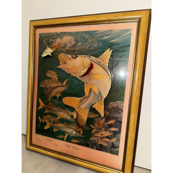 Guy‎ Harvey Signed Art Line Dance #274/950 3D Snook & Amberjack - Picture 4 of 16